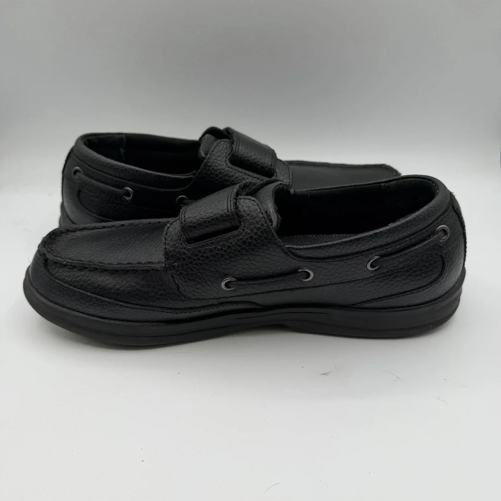 Apex Boat Shoes‎ Mens Size 10 Medium Black Leather Strap Comfort Loafers A2000M